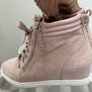 light pink heeled tennies